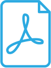 Um ícone de documento com o símbolo Acrobat pdf delineado a azul.