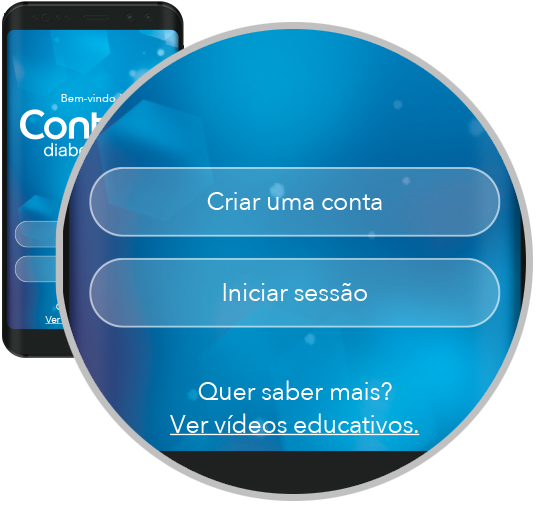 Exemplo do ecrã de início de sessão da CONTOUR<sup>®</sup>DIABETES app.